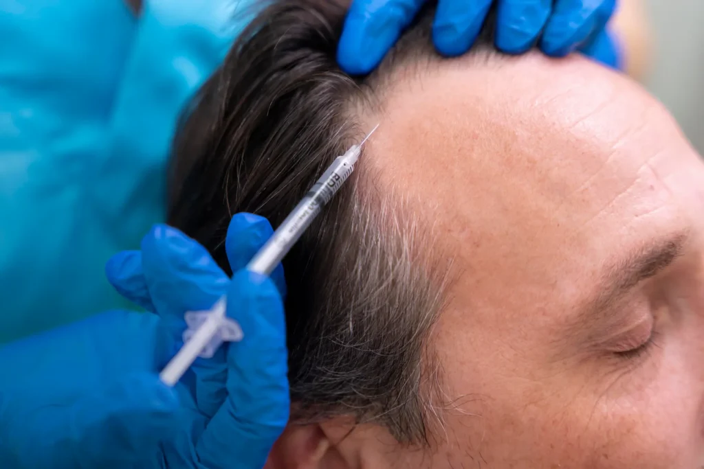 Aplicación de mesoterapia capilar en Cuenca en paciente con alopecia